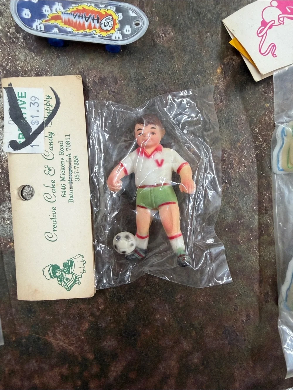 Vintage Assorted Sports Theme Cake Toppers Lot, Including Soccer,Skiing, Karate